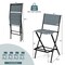 Outdoor Folding Bar Height Stool Set Of 4 With Metal Frame And Footrest